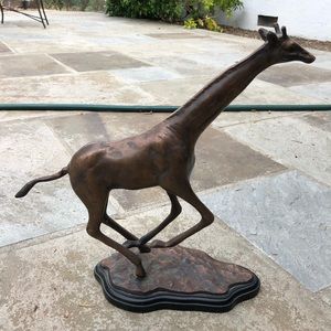 Bronze small 14”  giraffe statue